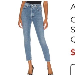 Agolde Nico High Rise Slim Jeans in Drift Blue